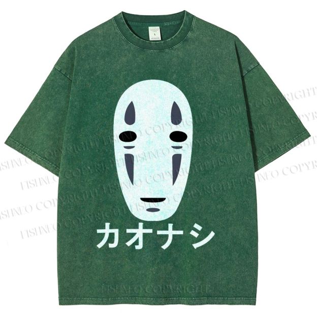 Unisex Faceless Man Printed Washed Tee