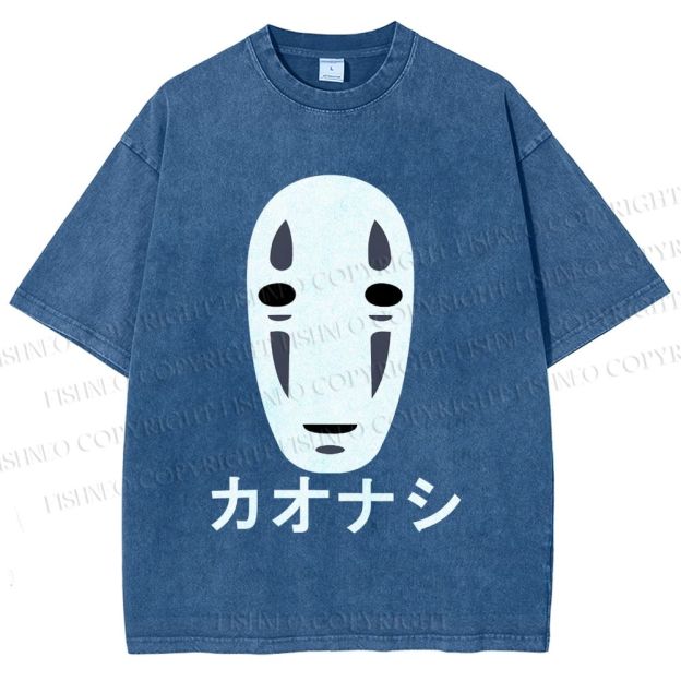 Unisex Faceless Man Printed Washed Tee