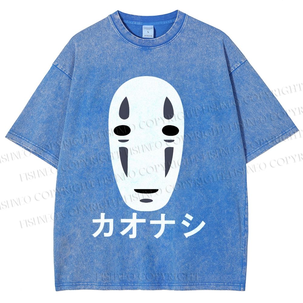 Unisex Faceless Man Printed Washed Tee