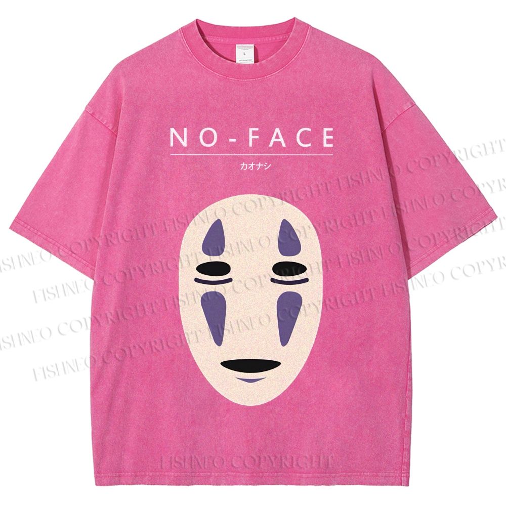 Unisex No-Face Spirited Away Printed Washed Tee