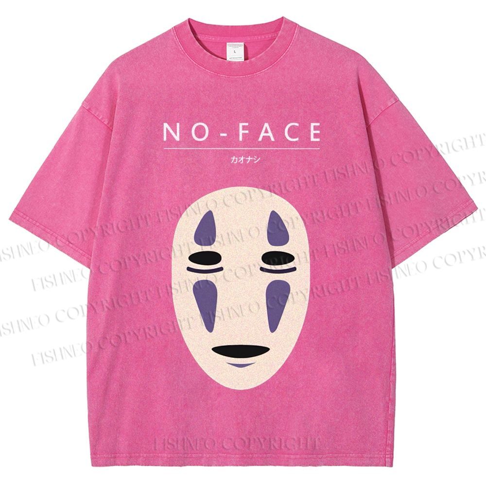Unisex No-Face Spirited Away Printed Washed Tee
