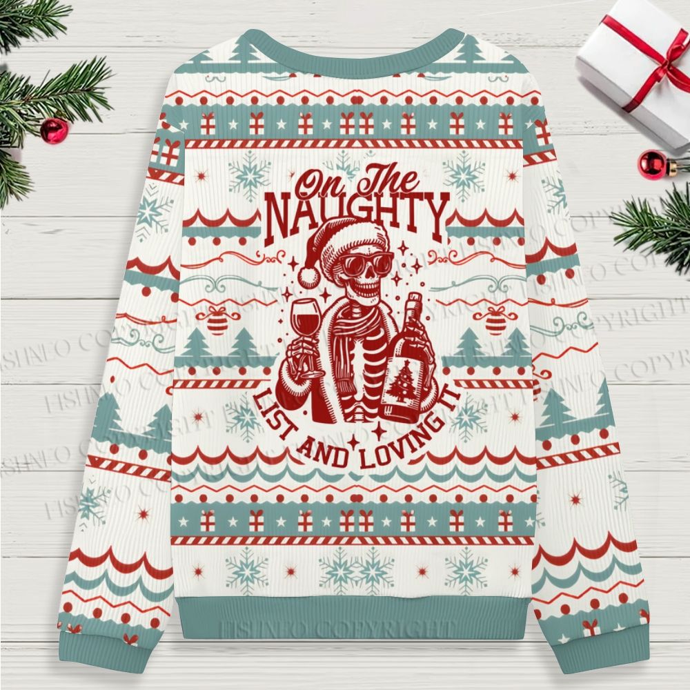 Ugly Drunk Skull Fair Isle pattern Christmas Sweatshirt