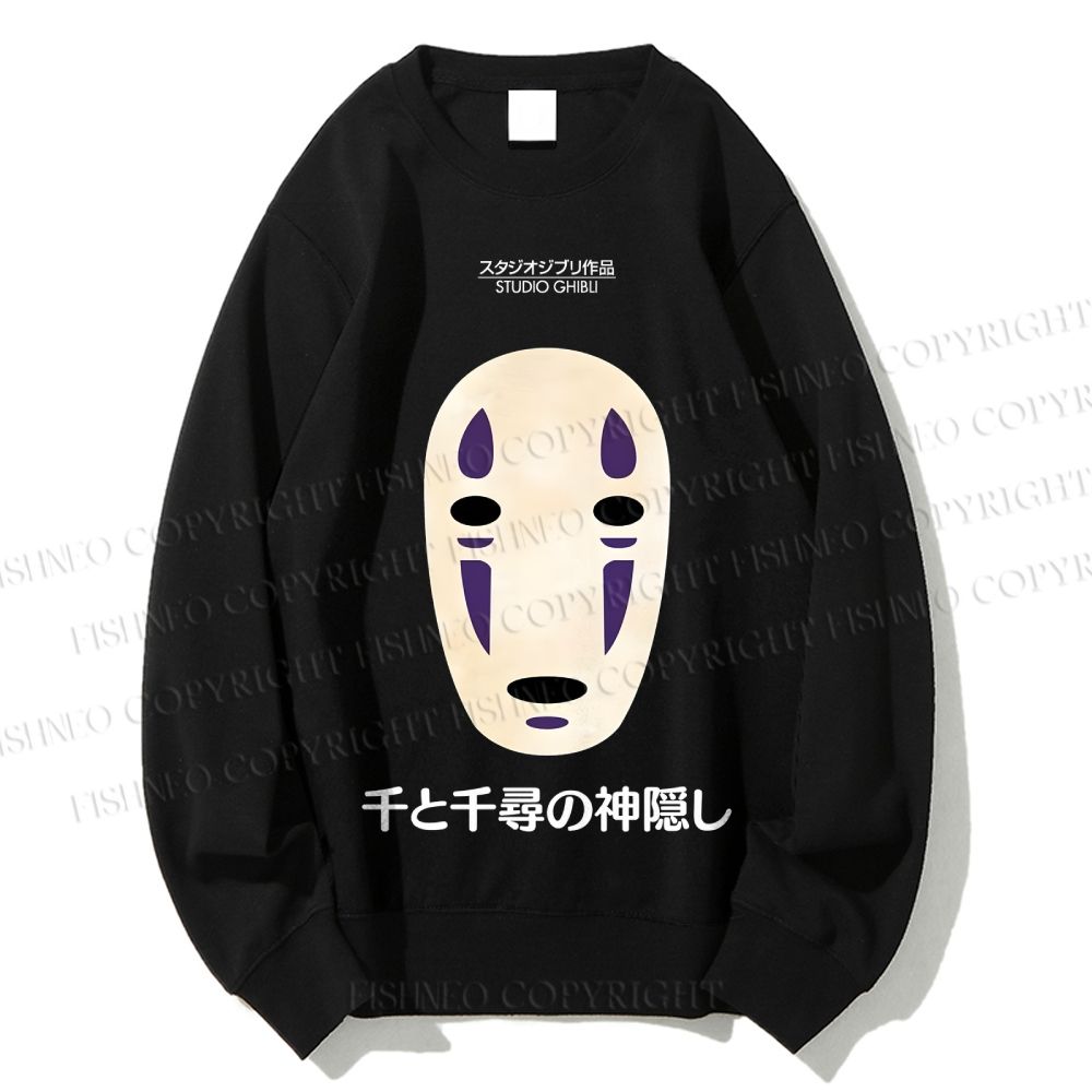 Unisex Faceless Spirited Away Printed Sweatshirt