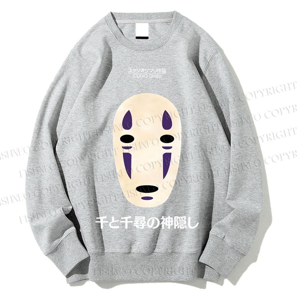 Unisex Faceless Spirited Away Printed Sweatshirt