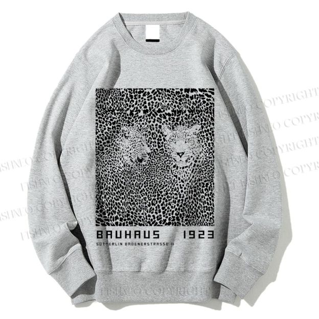 Unisex Bauhaus Style Leopard Printed Sweatshirt