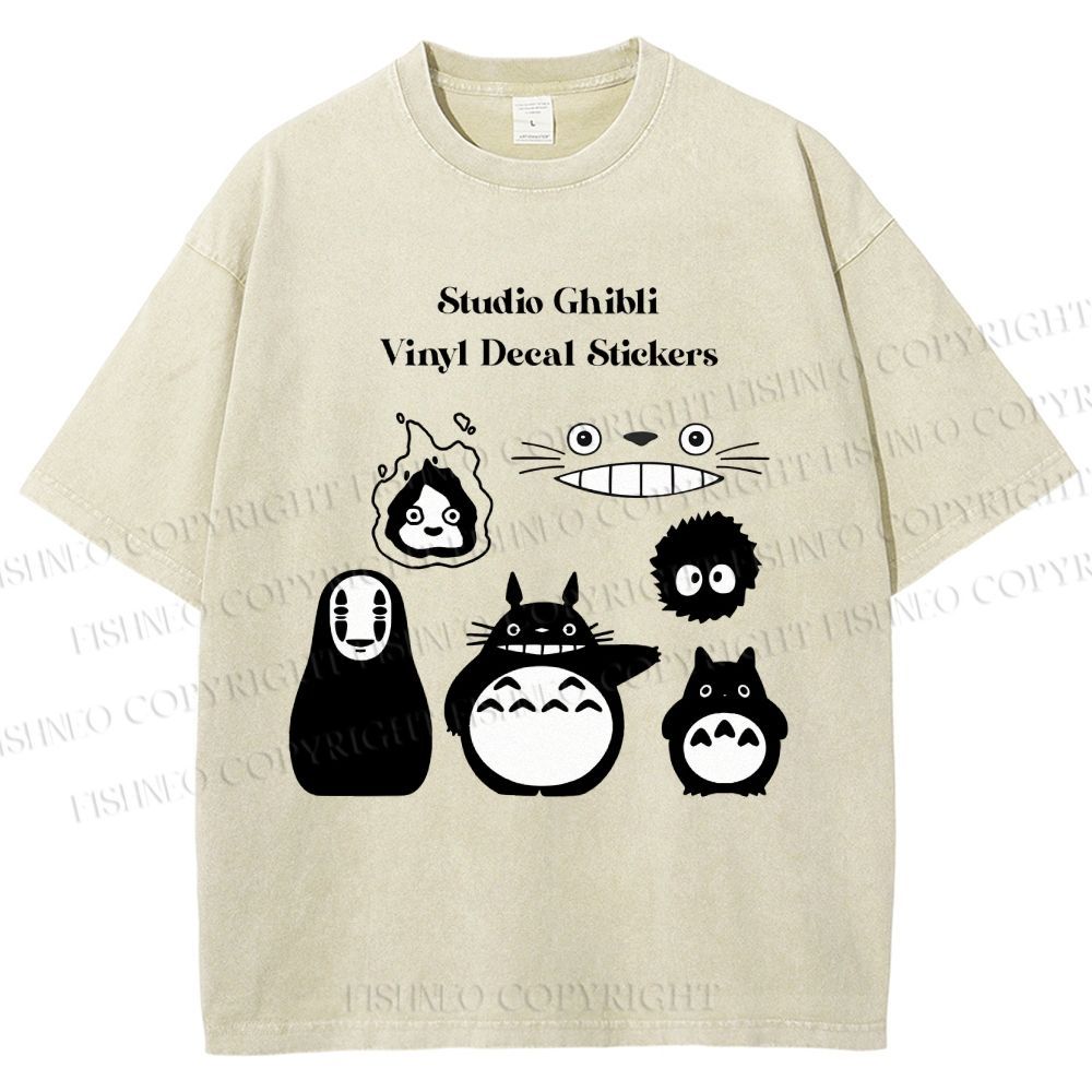 Unisex Totoro No-Face Printed Washed Tee
