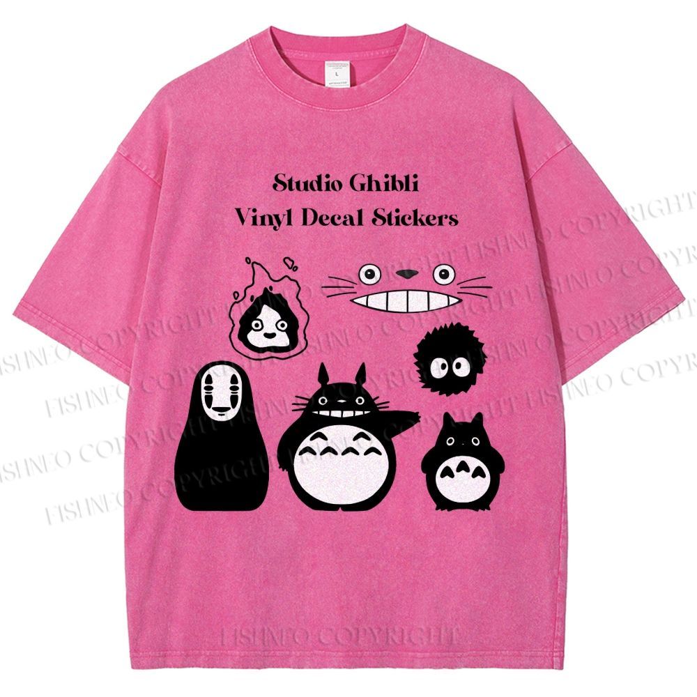 Unisex Totoro No-Face Printed Washed Tee