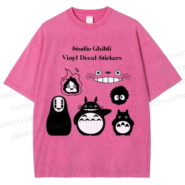 Unisex Totoro No-Face Printed Washed Tee