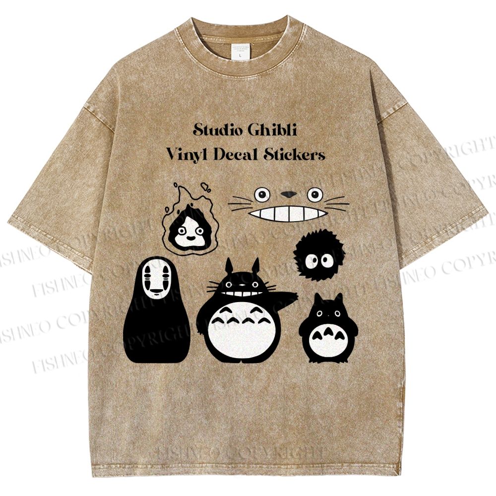 Unisex Totoro No-Face Printed Washed Tee