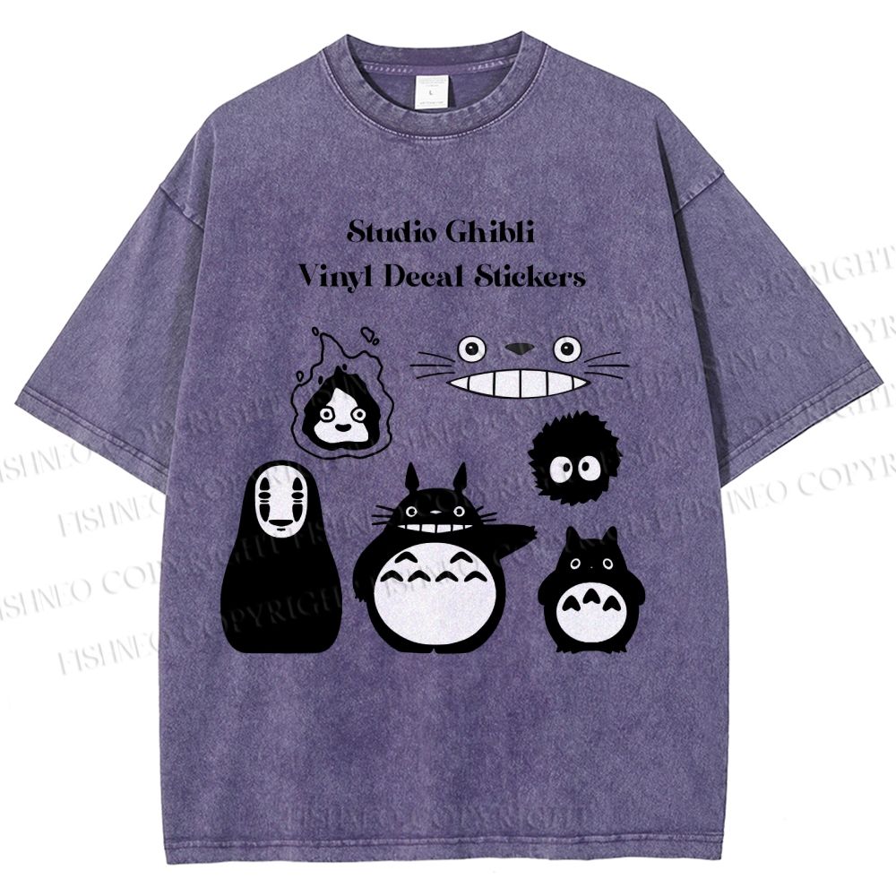 Unisex Totoro No-Face Printed Washed Tee