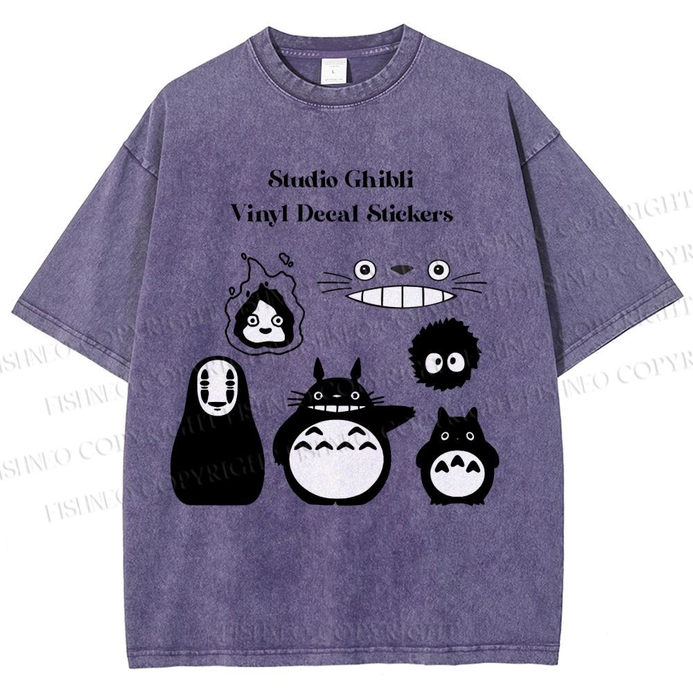 Unisex Totoro No-Face Printed Washed Tee
