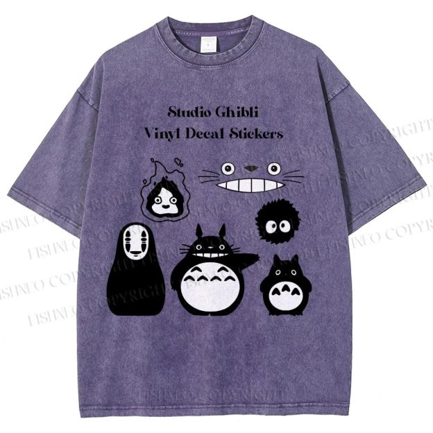 Unisex Totoro No-Face Printed Washed Tee