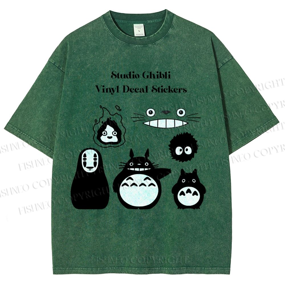 Unisex Totoro No-Face Printed Washed Tee