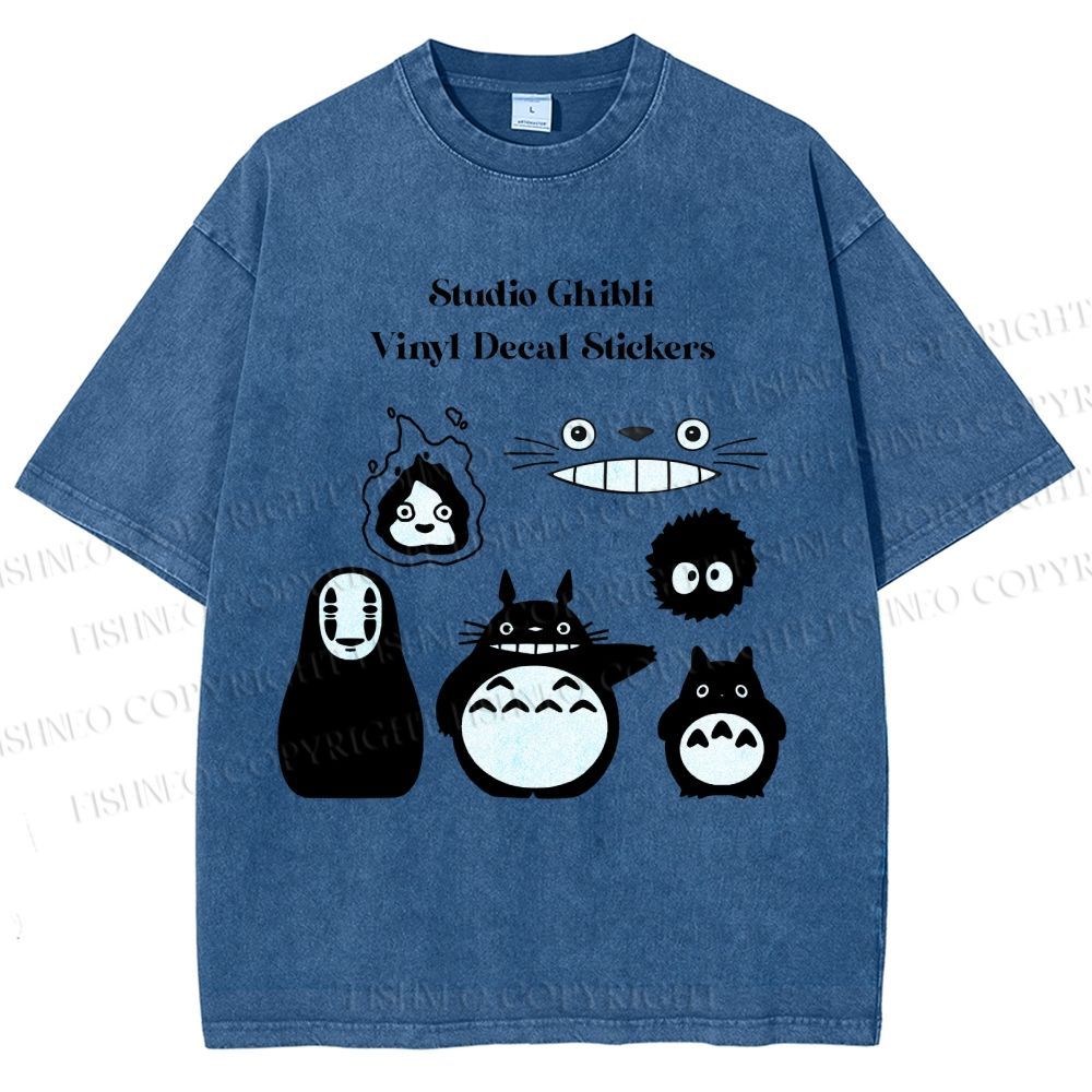 Unisex Totoro No-Face Printed Washed Tee