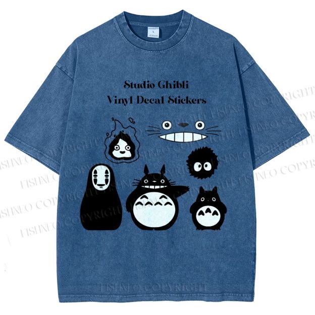 Unisex Totoro No-Face Printed Washed Tee