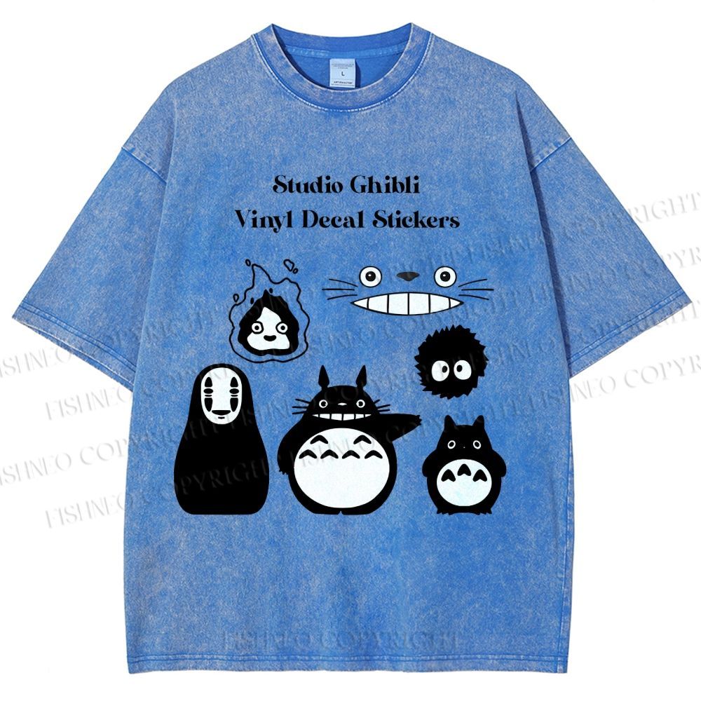 Unisex Totoro No-Face Printed Washed Tee