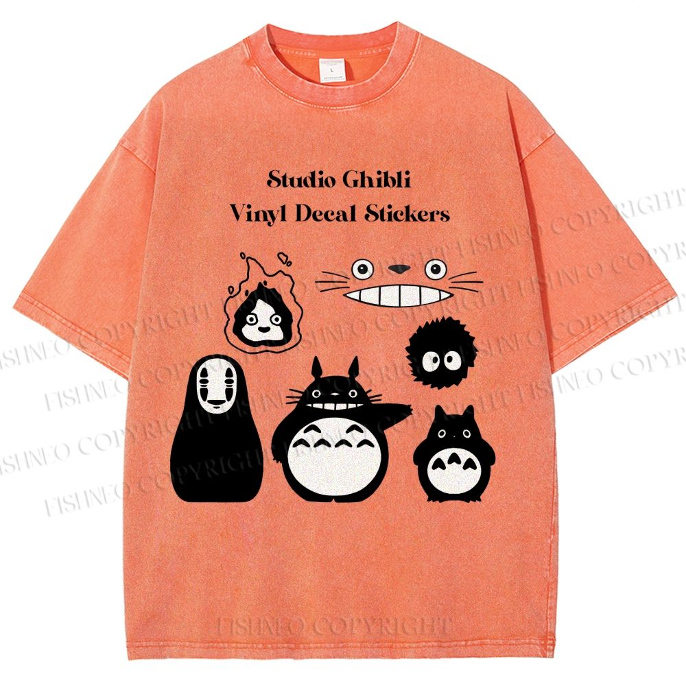 Unisex Totoro No-Face Printed Washed Tee