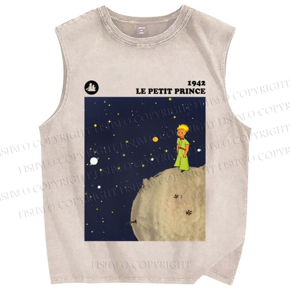 Unisex The Little Prince Printed Washed Tank Top