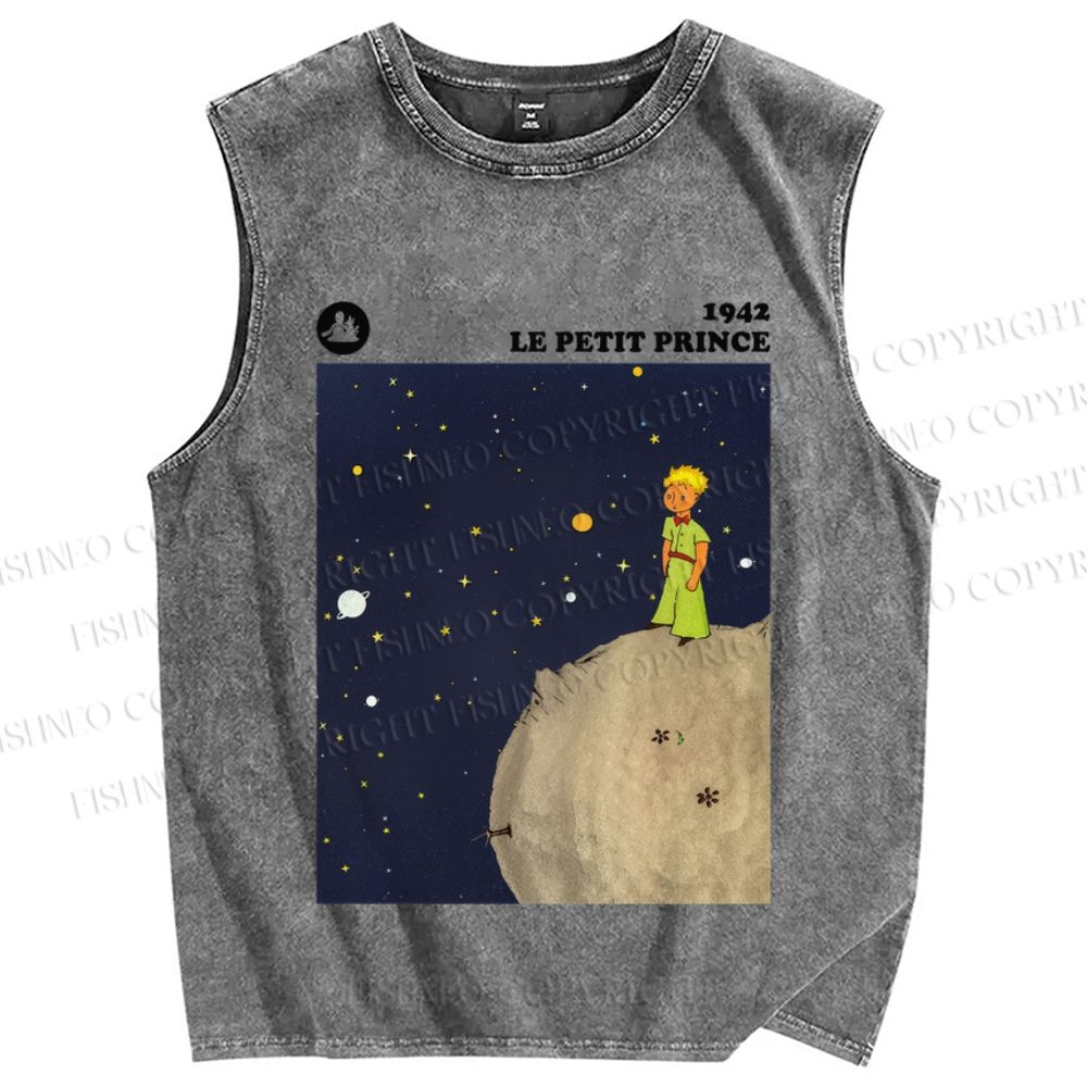 Unisex The Little Prince Printed Washed Tank Top