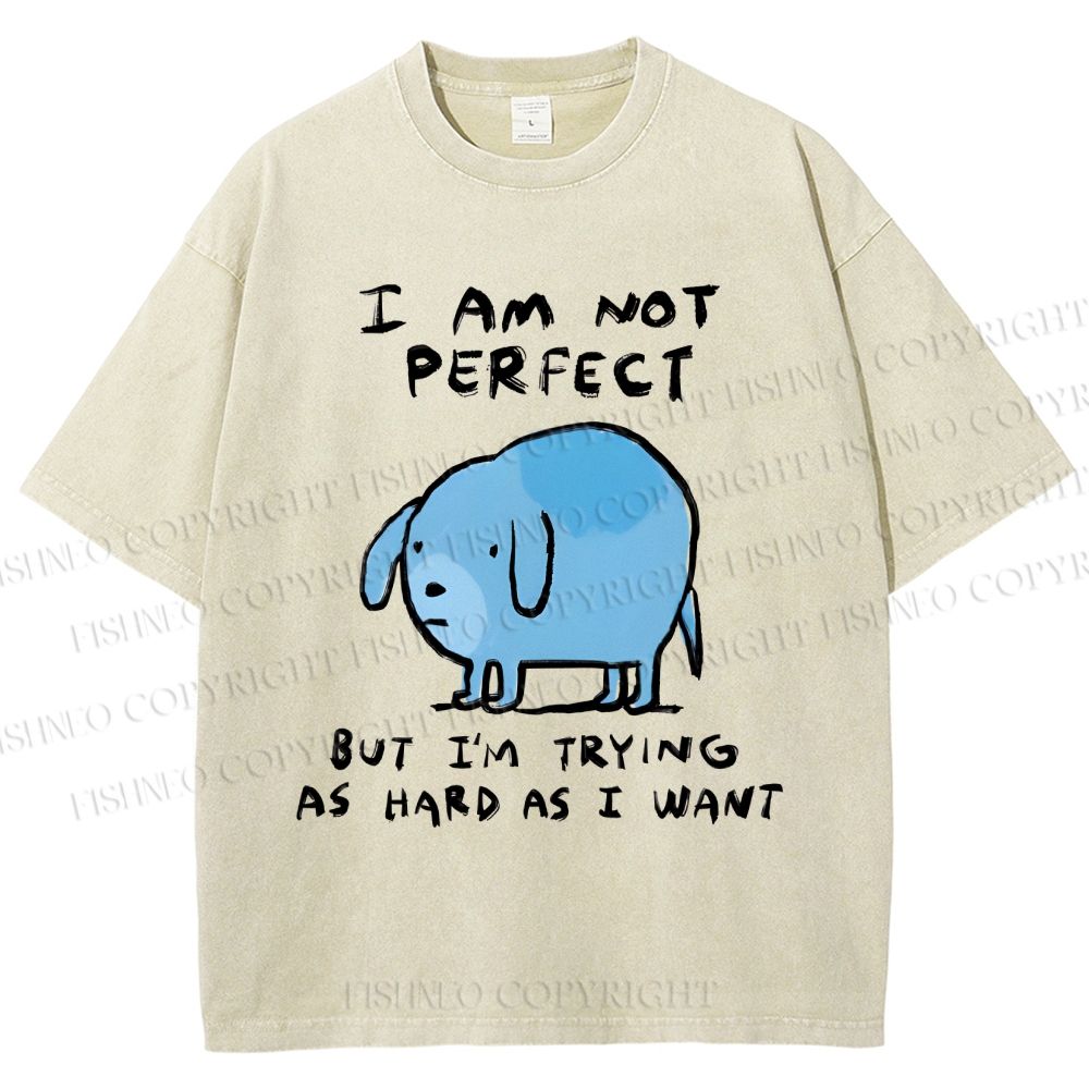 Unisex I Am Not Perfect Dog Printed Washed Tee