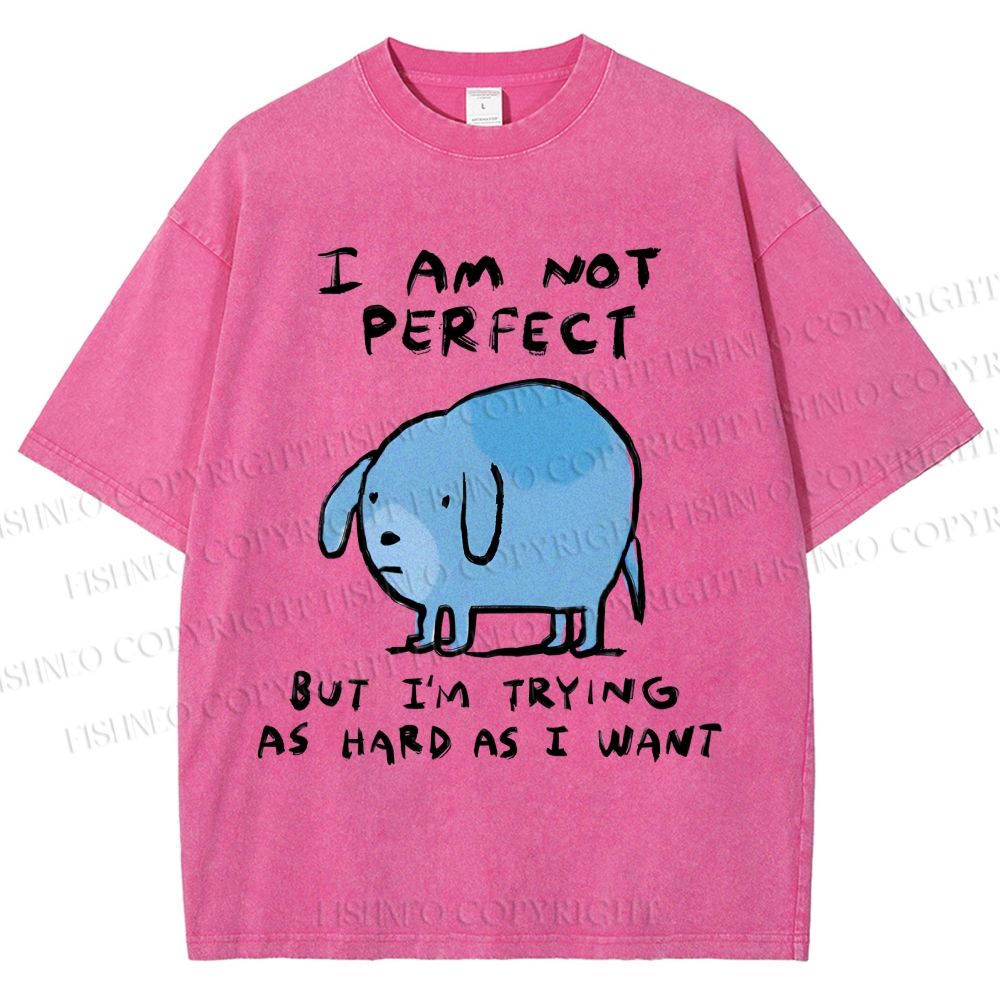 Unisex I Am Not Perfect Dog Printed Washed Tee