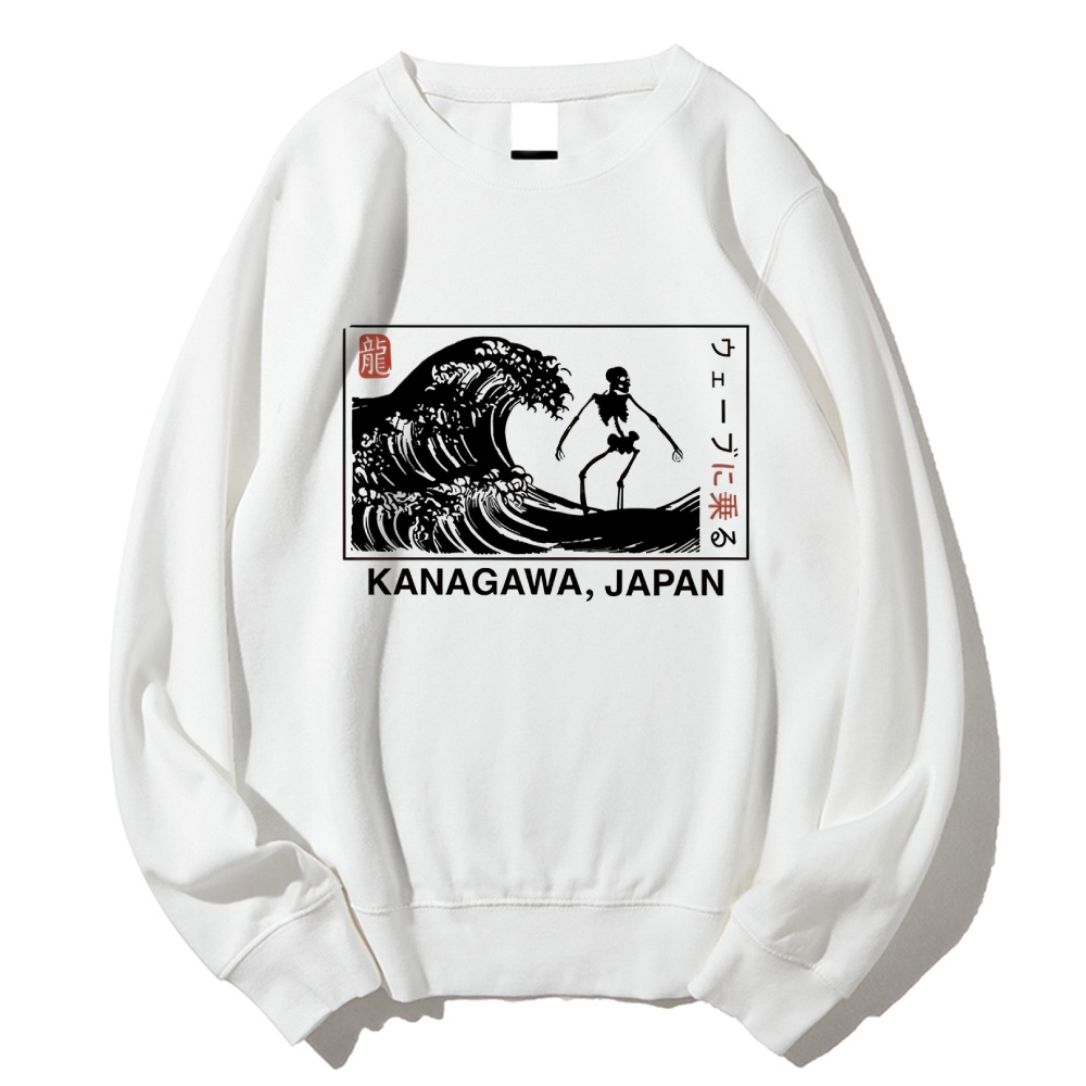 Skeleton Surfing Cotton Sweatshirt