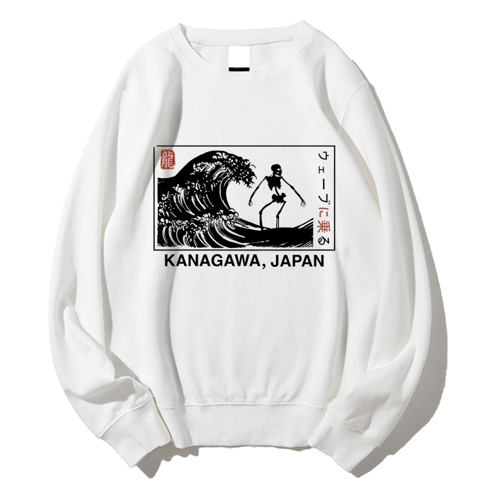 Skeleton Surfing Cotton Sweatshirt