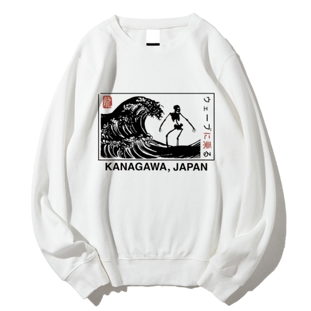 Skeleton Surfing Cotton Sweatshirt