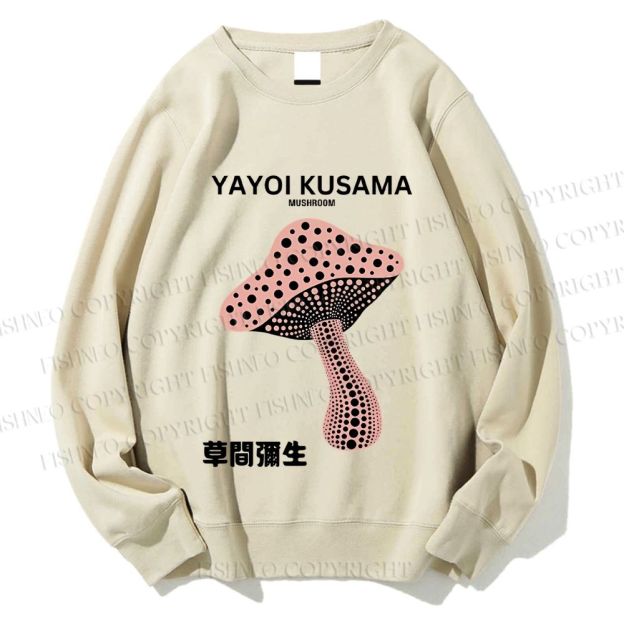 Unisex Japanese Yayoi Kusama Mushroom Printed Sweatshirt