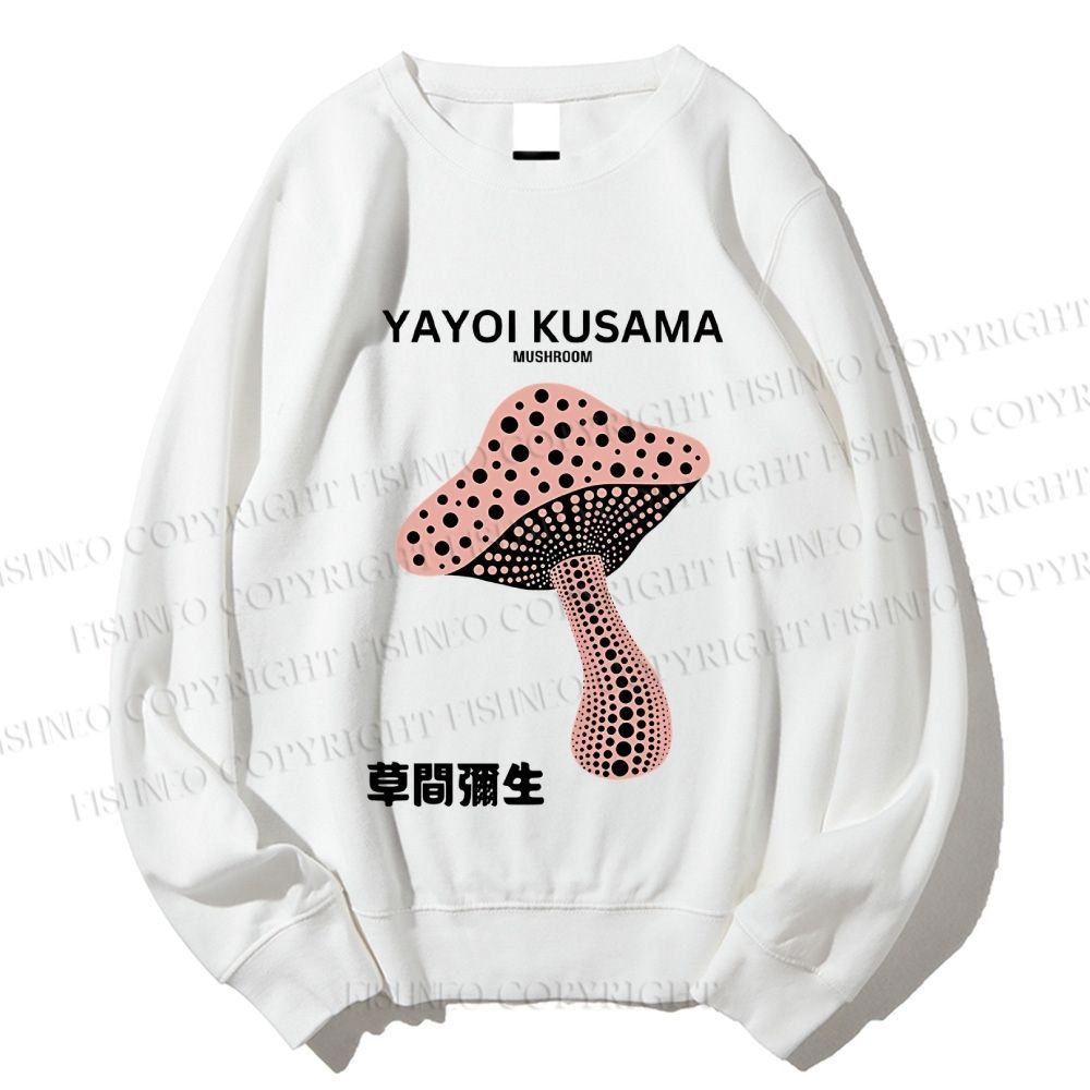 Unisex Japanese Yayoi Kusama Mushroom Printed Sweatshirt