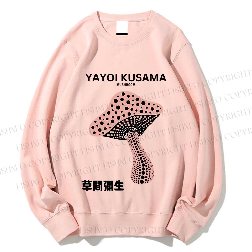 Unisex Japanese Yayoi Kusama Mushroom Printed Sweatshirt