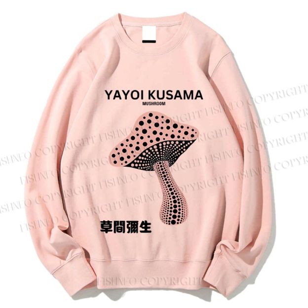 Unisex Japanese Yayoi Kusama Mushroom Printed Sweatshirt