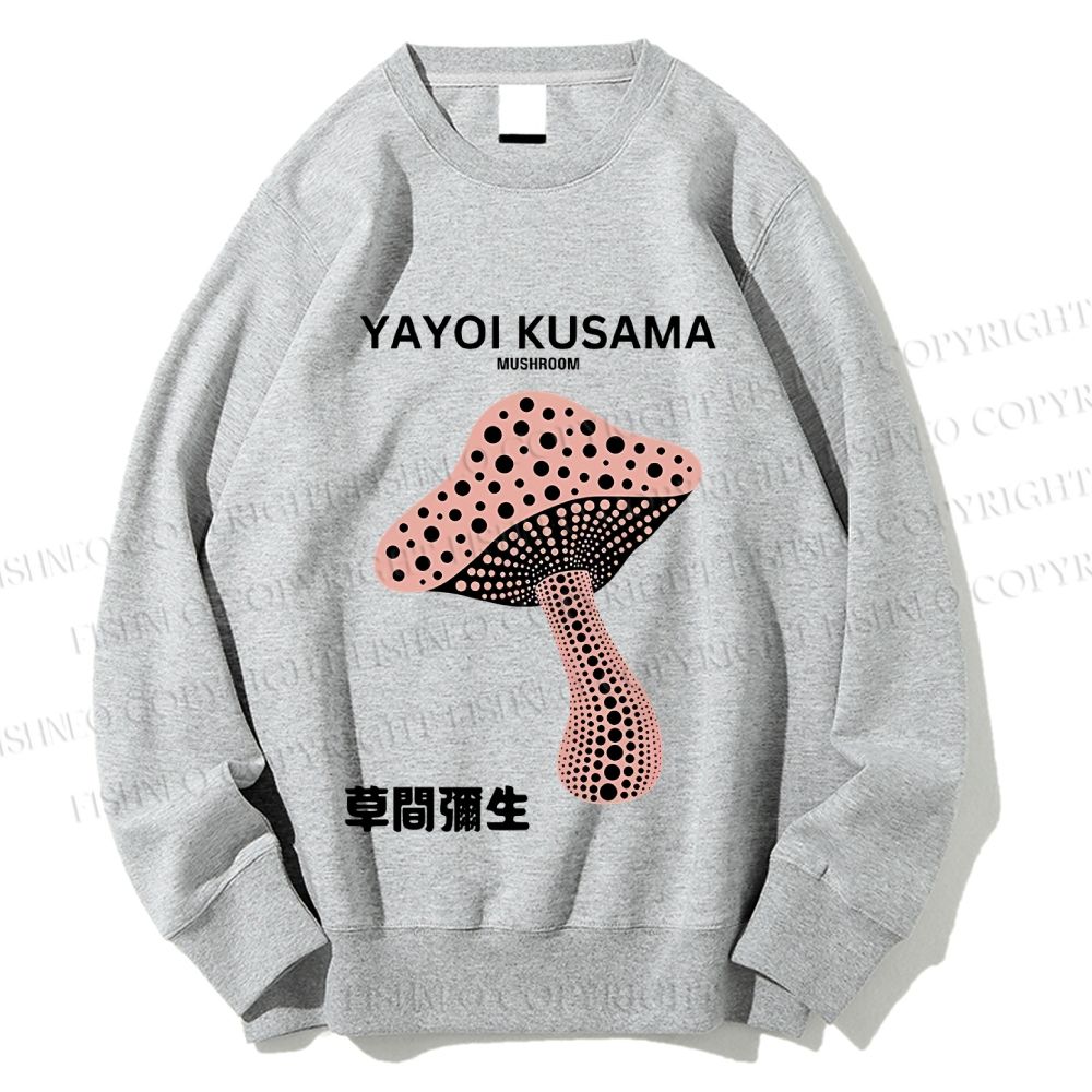 Unisex Japanese Yayoi Kusama Mushroom Printed Sweatshirt