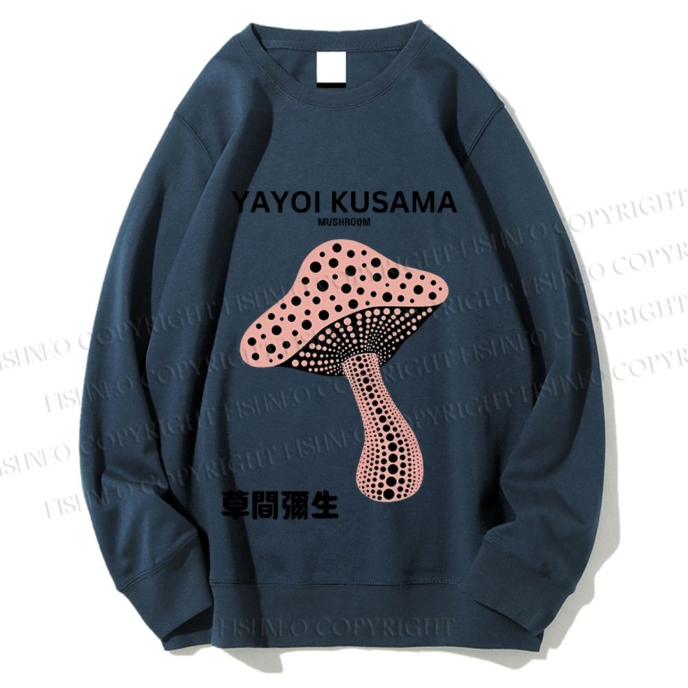 Unisex Japanese Yayoi Kusama Mushroom Printed Sweatshirt