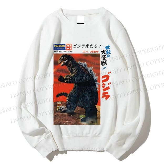 Unisex Japanese Godzilla Vintage Poster Printed Sweatshirt