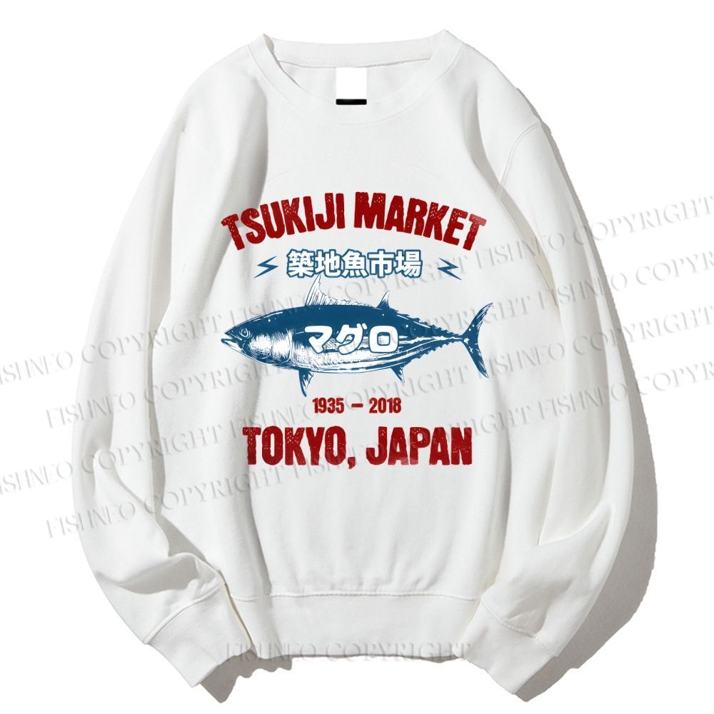 Unisex Tsukiji Fish Market Printed Sweatshirt
