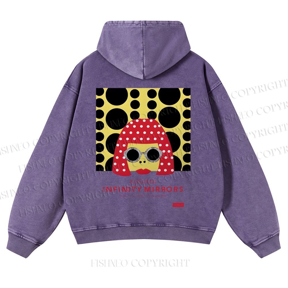 Japanese Yayoi Kusama Woman Casual Washed Hoodie