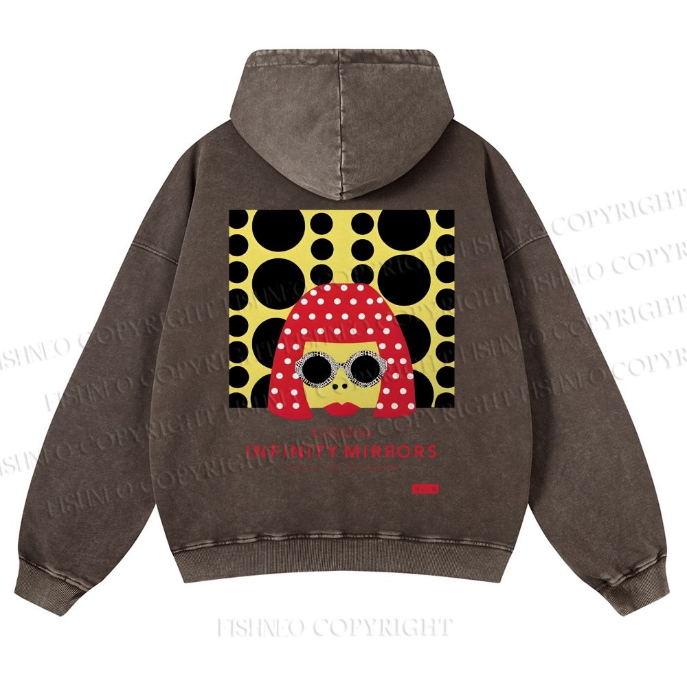Japanese Yayoi Kusama Woman Casual Washed Hoodie