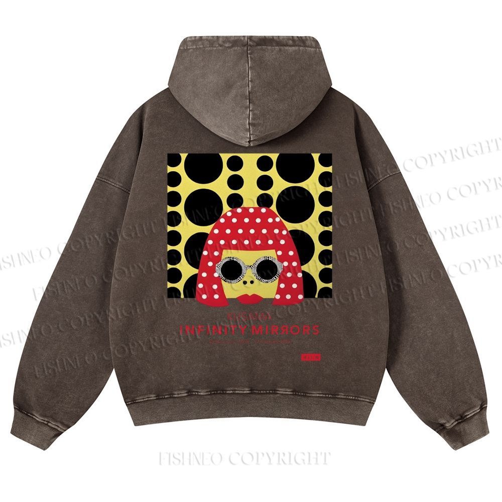 Japanese Yayoi Kusama Woman Casual Washed Hoodie