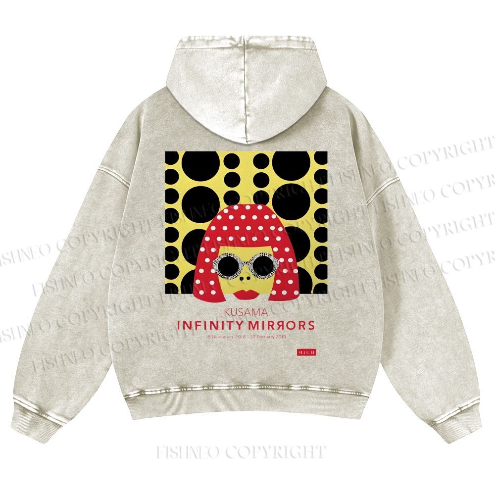 Japanese Yayoi Kusama Woman Casual Washed Hoodie
