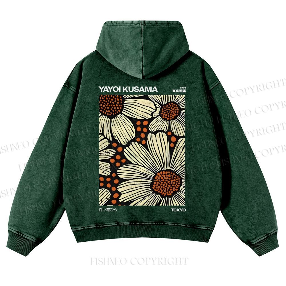 Yayoi Kusama Vintage Casual Washed Hoodie