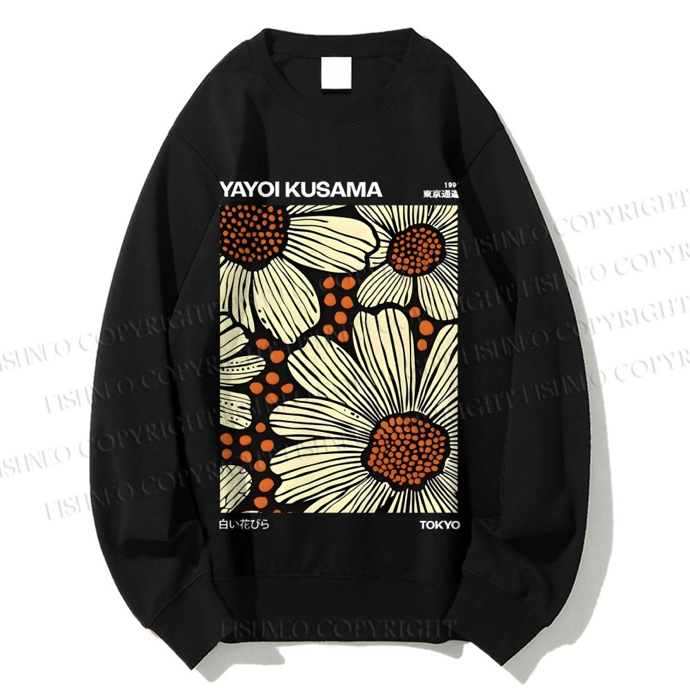 Unisex Yayoi Kusama Vintage Printed Sweatshirt