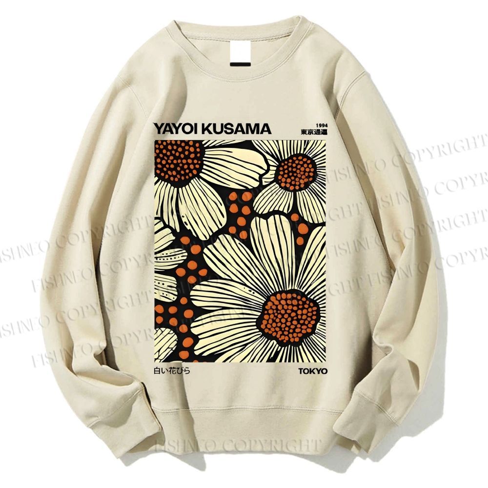 Unisex Yayoi Kusama Vintage Printed Sweatshirt