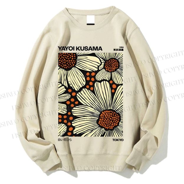 Unisex Yayoi Kusama Vintage Printed Sweatshirt