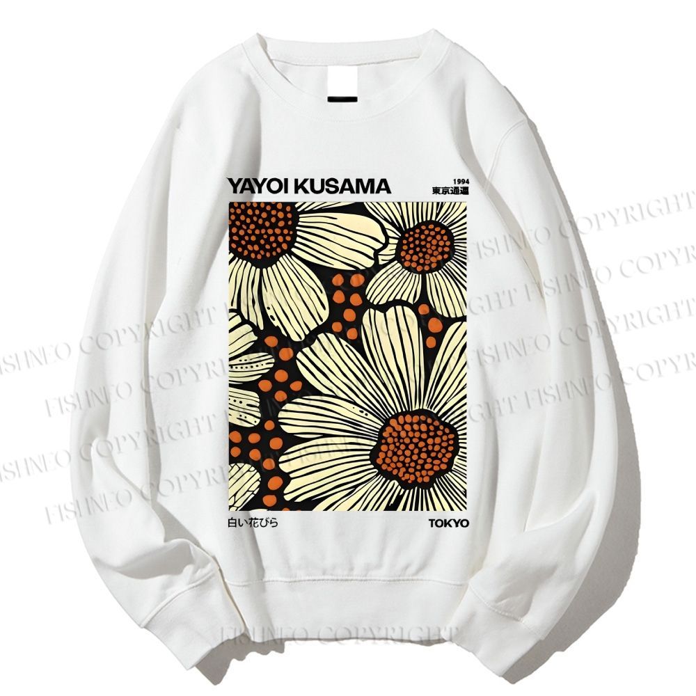 Unisex Yayoi Kusama Vintage Printed Sweatshirt