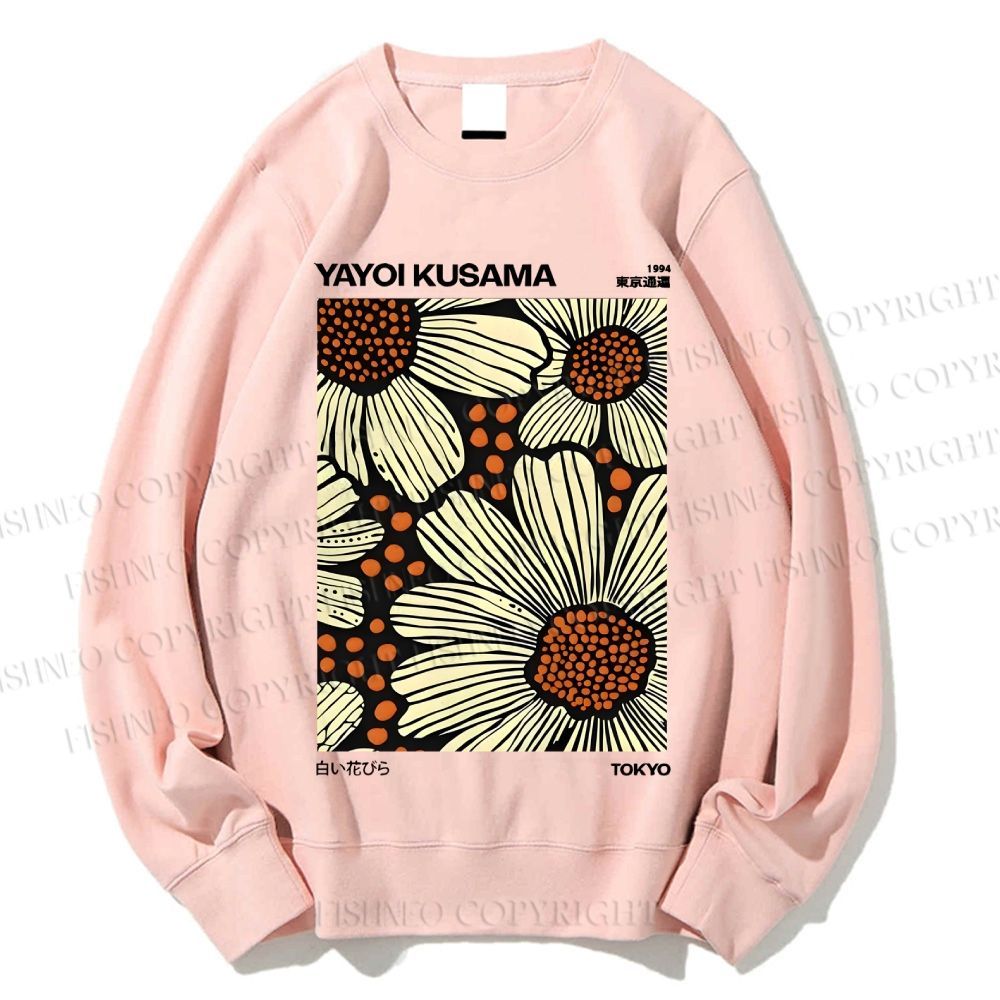 Unisex Yayoi Kusama Vintage Printed Sweatshirt