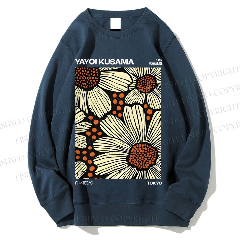 Unisex Yayoi Kusama Vintage Printed Sweatshirt