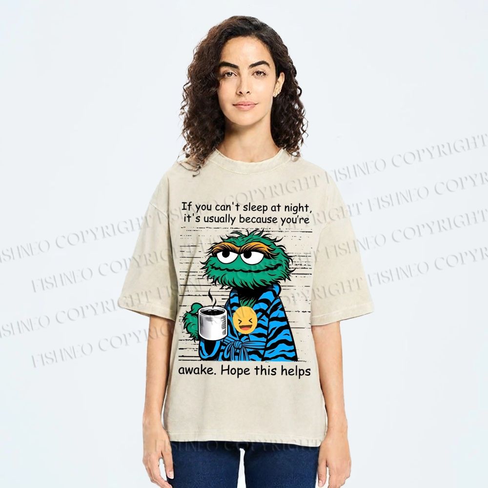 Unisex Oscar The Grouch Printed Washed Tee