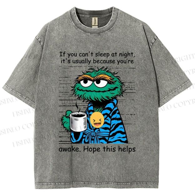 Unisex Oscar The Grouch Printed Washed Tee
