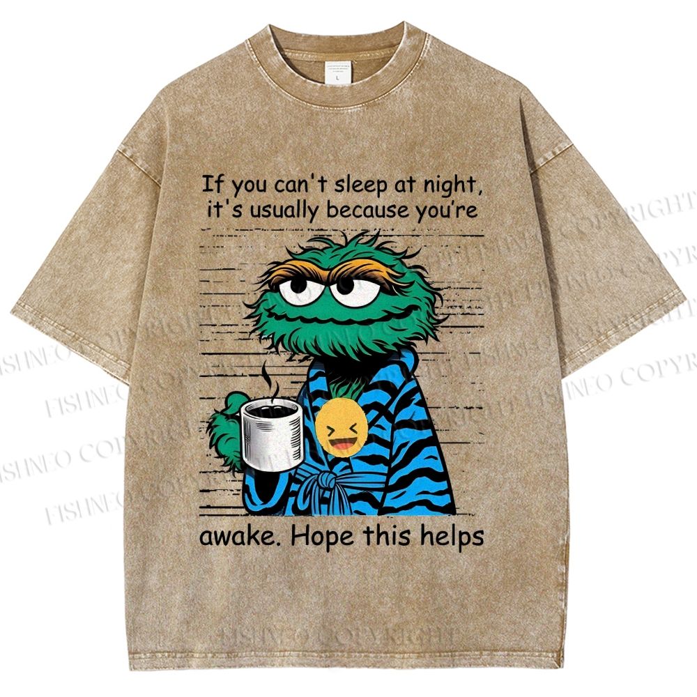 Unisex Oscar The Grouch Printed Washed Tee